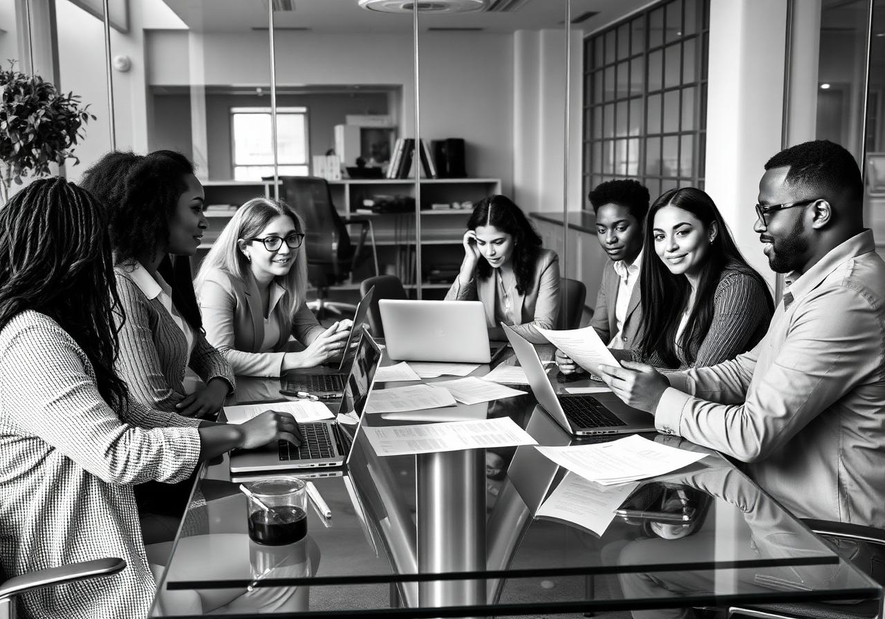Diverse multilingual Verbavox translation team collaborating in a modern office